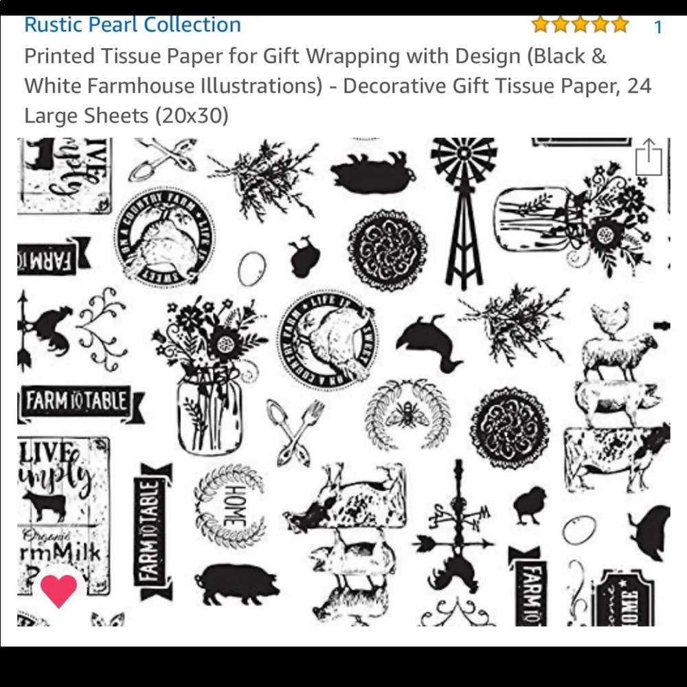 Farmhouse tissue decoupage paper 24 sheets